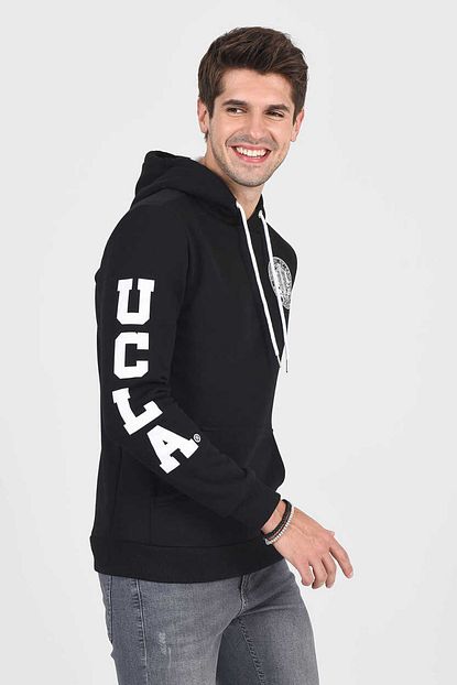 Ucla Obispo Siyah Kapusonlu Baskili Erkek Sweatshirt Trendyol