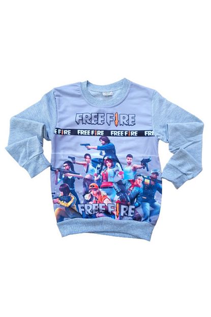 Aras Stores Erkek Cocuk Gri Free Fair Ozel Tasarim Sweatshirt Trendyol
