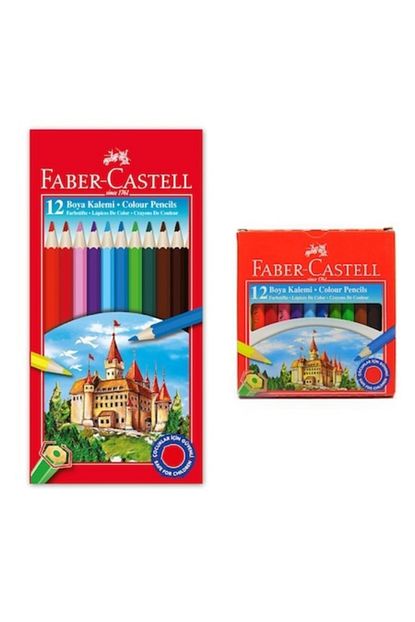 Faber Castell Faber Castell Karton Kutu Boya Kalemi 12 Renk Yarim Ve Tam Boy Trendyol