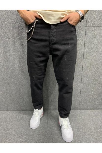 Marka Krali Erkek Siyah Salas Denim Kot Pantolon Trendyol