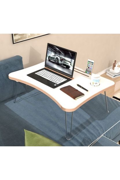 Dome Demo Mobilya Katlanir Laptop Sehpa Calisma Kahvalti Masasi Beyaz Mdf Vatan11 Trendyol
