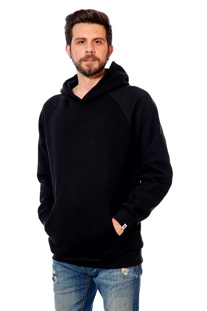 Unagi Erkek Siyah Duz Kapsonlu Sweatshirt Trendyol