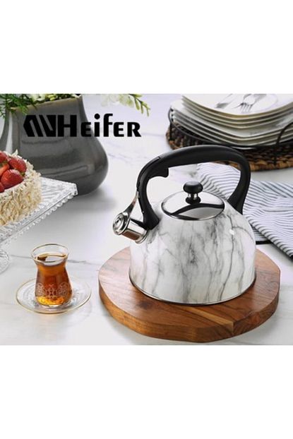Heifer Mermer Desenli Celik Caydanlik 2 5 L Ustten Tutmali Duduklu Caydanlik Fiyati Yorumlari Trendyol
