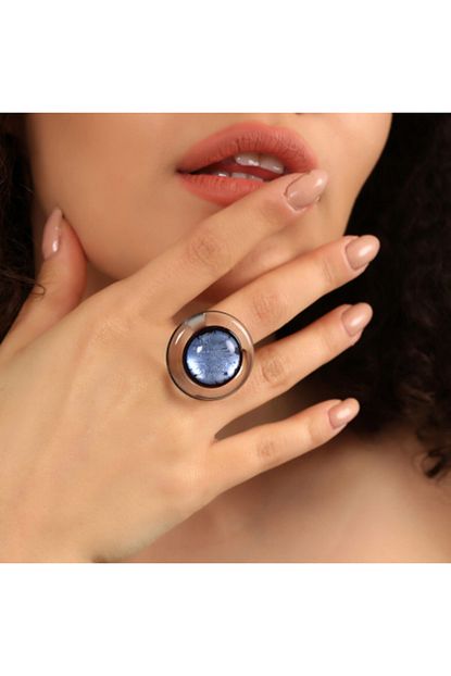 Nk Artglass Elyapimi Murano Turkuaz Cam Yuzuk Trendyol