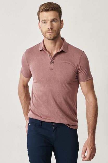 Altinyildiz Classics Erkek Polo Yaka Cepsiz Slim Fit Dar Kesim Duz Tisort Trendyol
