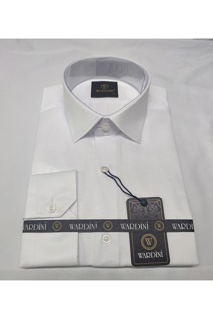Wardini Gomlek Erkek Beyaz Slim Fit Saten Gomlek Trendyol