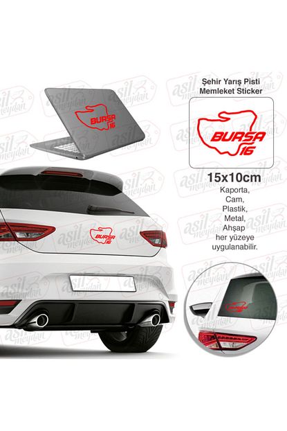 Asilmeydan Bursa Ili 16 Plaka Kodu Memleket Yaris Pisti Kirmizi Sticker Oto Araba Etiket Aksesuar Tuning Trendyol
