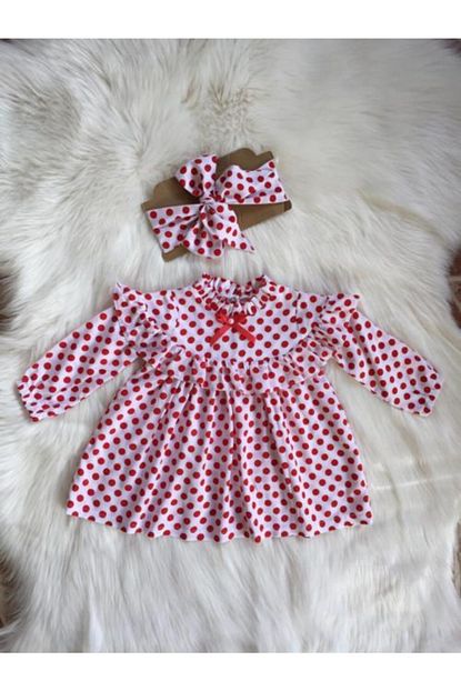 Woltybaby Ozel Tasarim Kirmizi Puantiyeli Elbise Bandana Trendyol