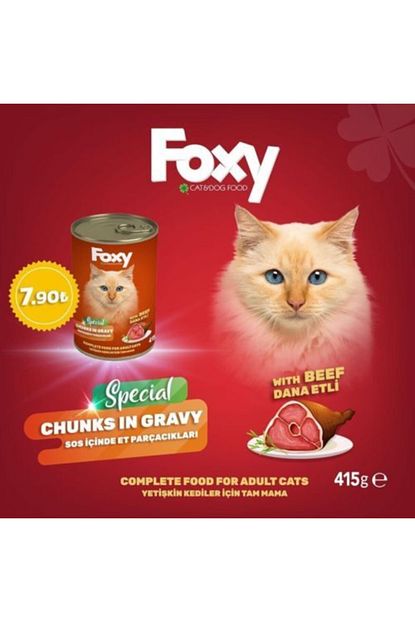 Foxy Dana Etli Kedi Konserve Mamasi 415 Gr 20 Adet Trendyol