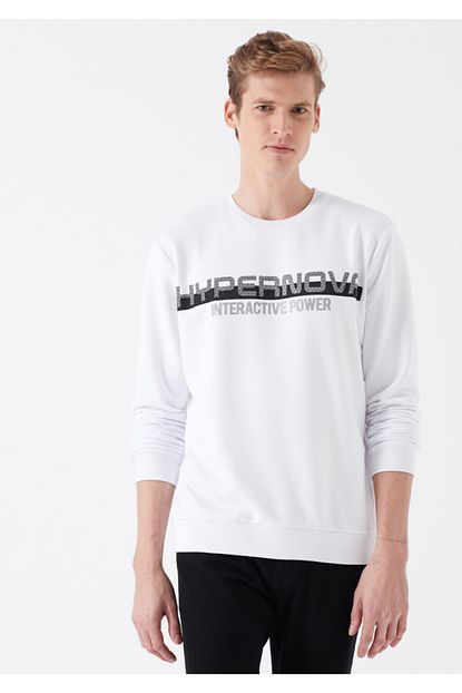 Mavi Erkek Baskili Beyaz Sweatshirt 065943 620 Trendyol
