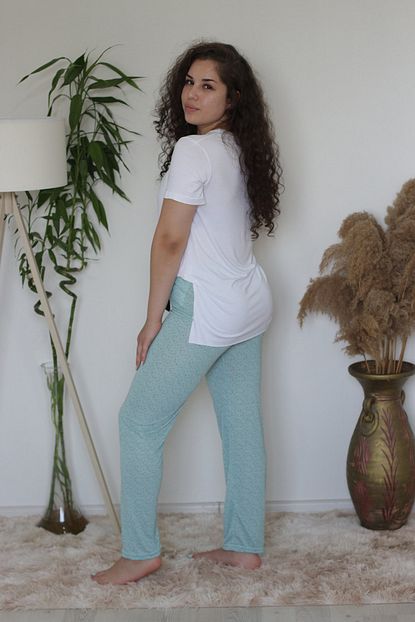 Yagmur Tekstil Kadin Yesil Renkli Pijama Alti Trendyol