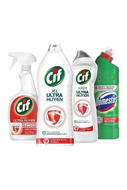 Cif Sprey Ultra Hijyen 750ml Cif Jel Ultra Hijyen 1500ml Cif Krem Ultra Hijyen 675ml Domestos 750ml Trendyol