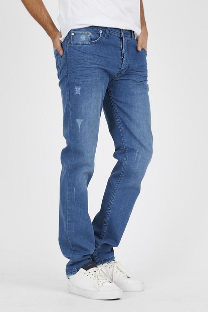 Enuygunenmoda Erkek Normal Kesim Kot Pantolon Mavi Trendyol