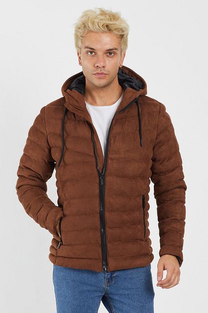 Enuygunenmoda Erkek Kiremit Rengi Slim Fit Suet Sisme Mont Trendyol