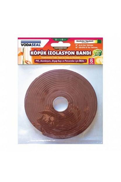 vodaseal kapi pencere soguk izolasyon bandi fitili yapiskanli 6x10 mm kahverengi fiyati yorumlari trendyol