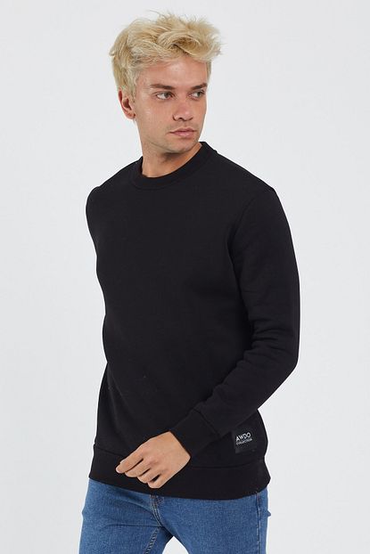 Awdo Erkek Siyah Uzun Kollu Sweatshirt Trendyol