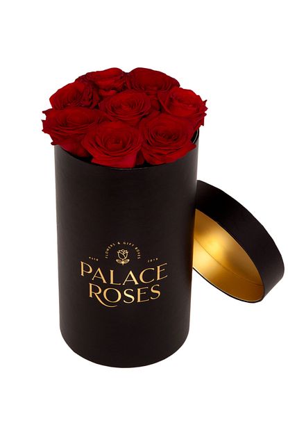 Palace Roses Siyah Kagit Yuvarlak Kutuda Canli Guller Trendyol