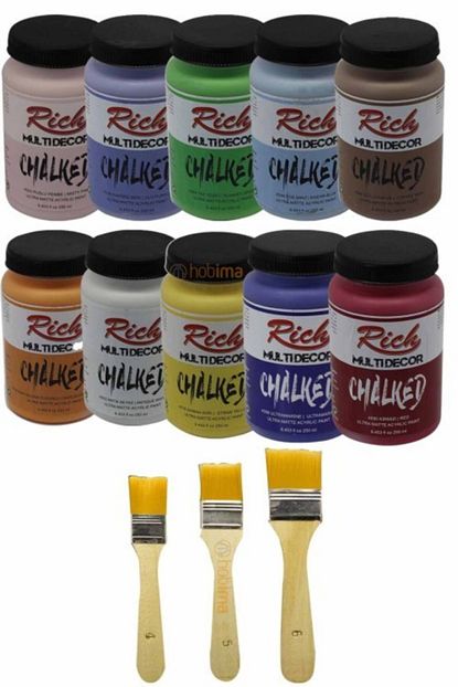 Rich Multi Decor Chalked 250 Cc 10 Lu 10 Renk 3 Lu Firca Set Trendyol