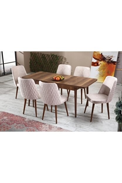 Ervo Sahra Diamond 6 Sandalyeli Yemek Masa Takimi Trendyol