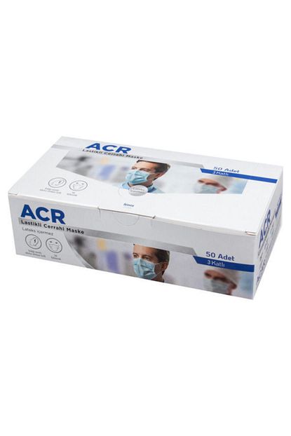 Acr Uretici Firma 1 Kutu 50 Adet Beyaz Saglik Bakanligi Onayli 3 Katli Cerrahi Medikal Yuz Maskesi Trendyol