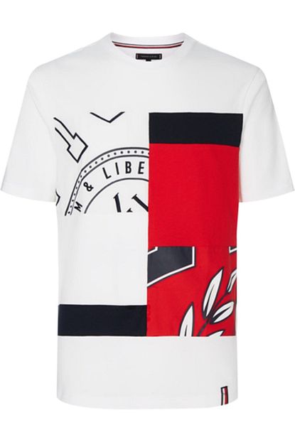Tommy Hilfiger Erkek Beyaz Chopped Crest Relaxed Fit Tee T Shirt Trendyol