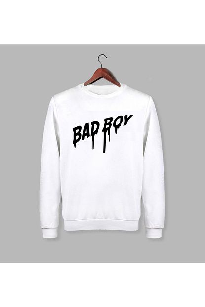 Grif Erkek Beyaz Bad Boy Baskili Sweatshirt Trendyol