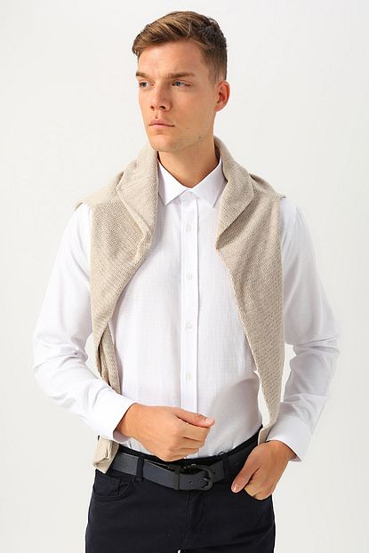 Cotton Bar Erkek Beyaz Gomlek 503760661 Trendyol