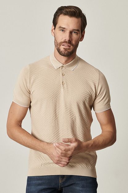 Altinyildiz Classics Erkek Bej Polo Yaka Triko Tisort Trendyol