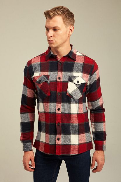 Tarz Cool Erkek Bordo Ekoseli Oduncu Gomlek Odg001r08 Trendyol