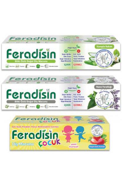 Feradisin Aile 3 Lu Paket Komple Bakim Nane Ferahligi Cocuk Bitkisel Dis Macunu 2 Adet 75 Ml 1 Adet 50 Ml Trendyol