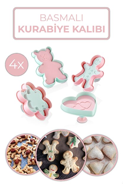 PD-Home Basmalı Kurabiye Kalıbı 4'lü | Trendyol