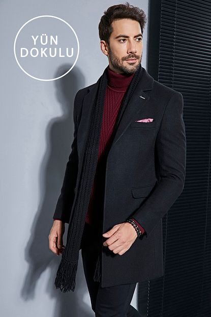 Sateen Men Erkek Siyah Kapakli Cep Kase Kaban Trendyol
