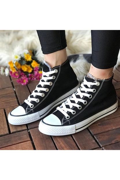 Zbtrend Unisex Siyah Bagcikli Uzun Bogazli Sneaker Trendyol