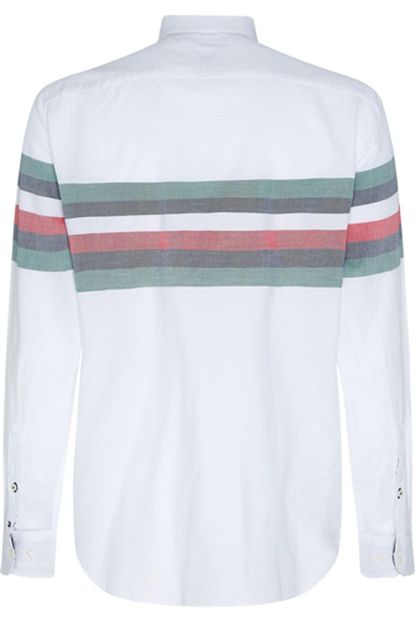 Tommy Hilfiger Erkek Lacivert Cizgili Beyaz Gomlek Trendyol