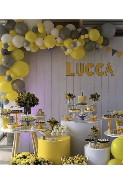 Canbayhobi Pastel Balon Zincir Sari Gri Beyaz Trendyol