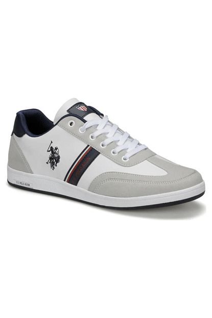 U S Polo Assn Erkek Beyaz Bej Sneaker Spor Ayakkabi 20k Kares M Trendyol