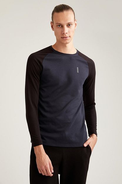 Defacto Erkek Anthra Bisiklet Yaka Slim Fit Uzun Kollu Spor Tisort S8762az20cw Trendyol