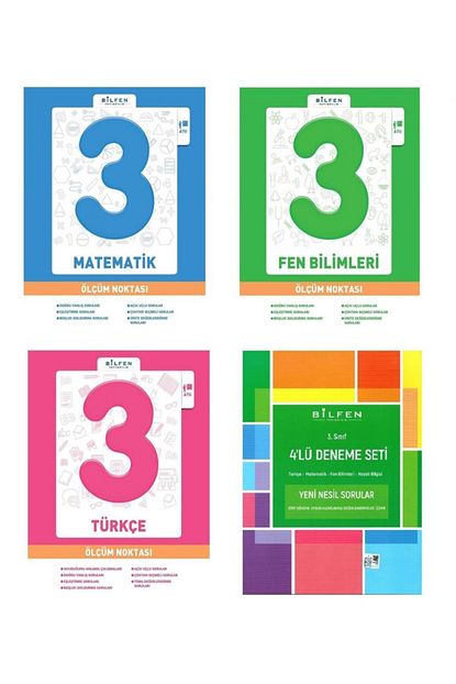Bilfen Yayinlari Bilfen 3 Sinif Matematik Turkce Fen Olcum Noktasi Deneme Seti 4 Kitap Trendyol