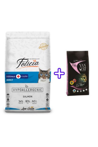 Felicia Hypoallergenic Somonlu Kedi Mamasi 12 Kg Ve Vancat Kitten Yavru Kedi Mamasi 1 Kg Trendyol