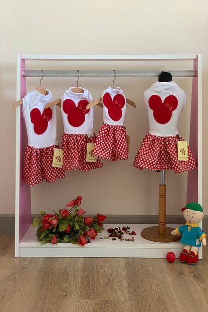 Pomizmirstore Mickey Kirmizi Kedi Kopek Elbise Kopek Kiyafet Trendyol
