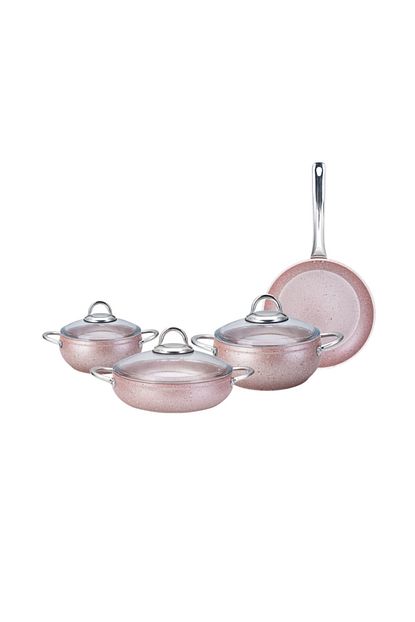 Karaca Avanos Rose Bio Granit 7 Parca Tencere Seti Trendyol