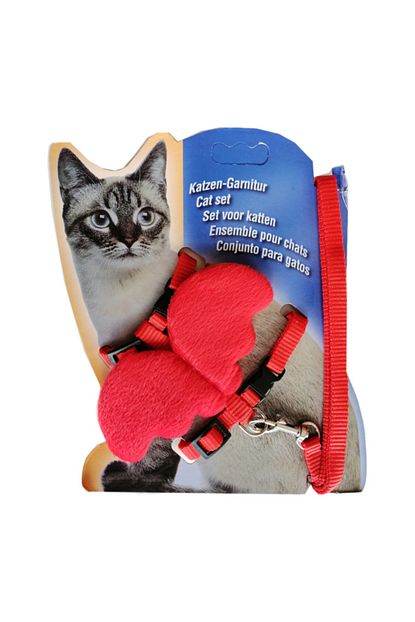 Markaport Atlantik Kanatli Melek Kedi Gogus Bel Tasmasi 20 32 Cm Kirmizi Trendyol