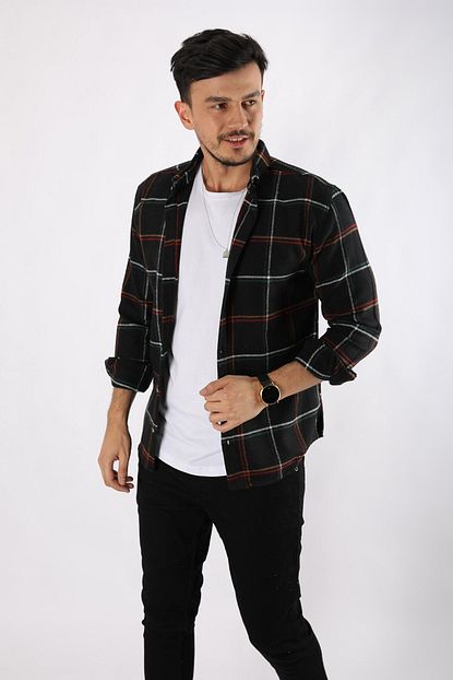 Karpefingo Erkek Oduncu Siyah Gomlek Trendyol