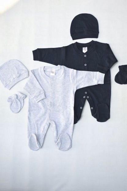 Beblino Baby Bebek Gri Duz Renk Tulum Trendyol