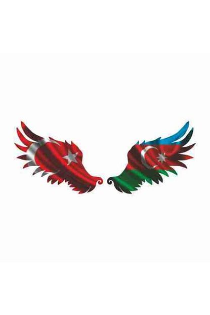 azerbaycan bayrak sticker 18090 20cm
