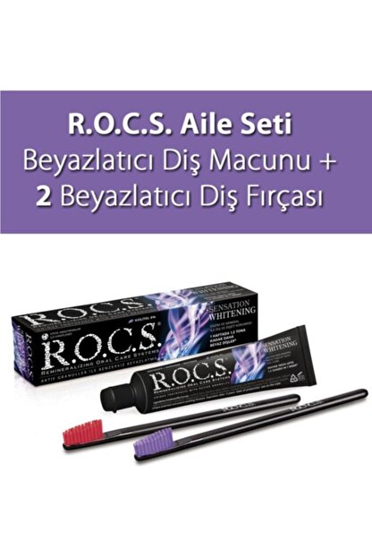 R O C S Rocs Sensation Whitening Beyazlatici Dis Macunu Ve 2 Dis Fircasi Trendyol