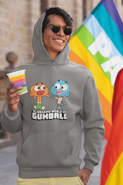 Tonny Mood Erkek Gri Gumball Kapusonlu Sweatshirt Hoodie Trendyol