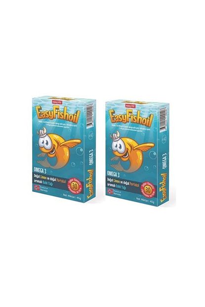 Easy Fishoil Cocuklar Icin D Vitamini Ve Omega 3 30 Jel Tablet X 2 Adet Trendyol