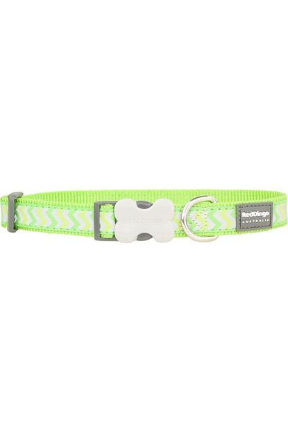 Reddingo Fosforlu Ziggy Desenli Lime Kopek Boyun Tasmasi 15 Mm Trendyol