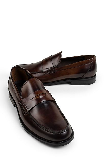 Deery Hakiki Deri Kahverengi Erkek Loafer Trendyol
